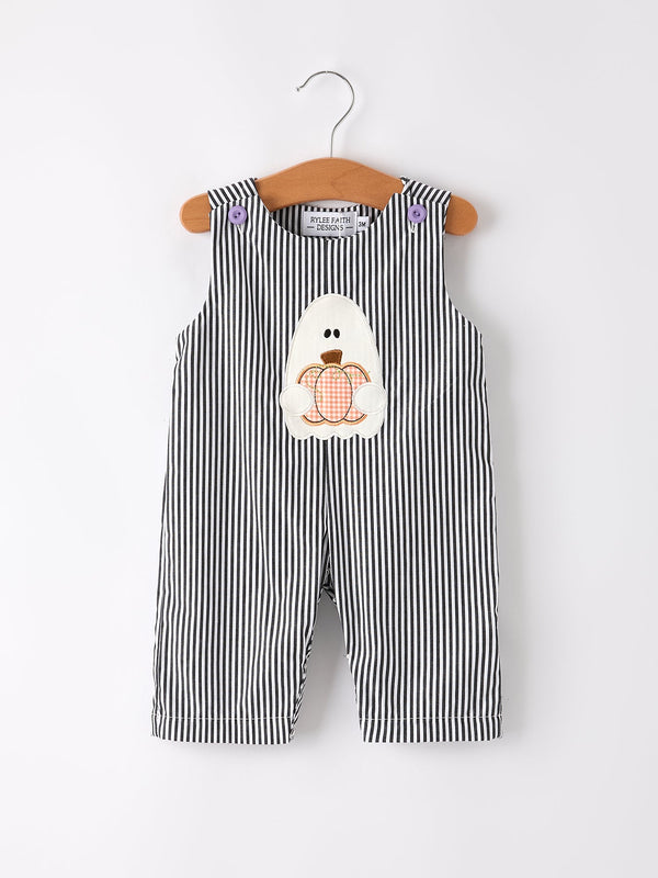 halloween-striped-ghost-embroidered-baby-boys-romper Rylee-Faith-Designs-Sophia's StyleRomper-1
